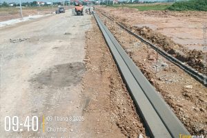 Thi công bó vỉa dự án cụm công nghiệp Danh Thắng – Đoan Bái