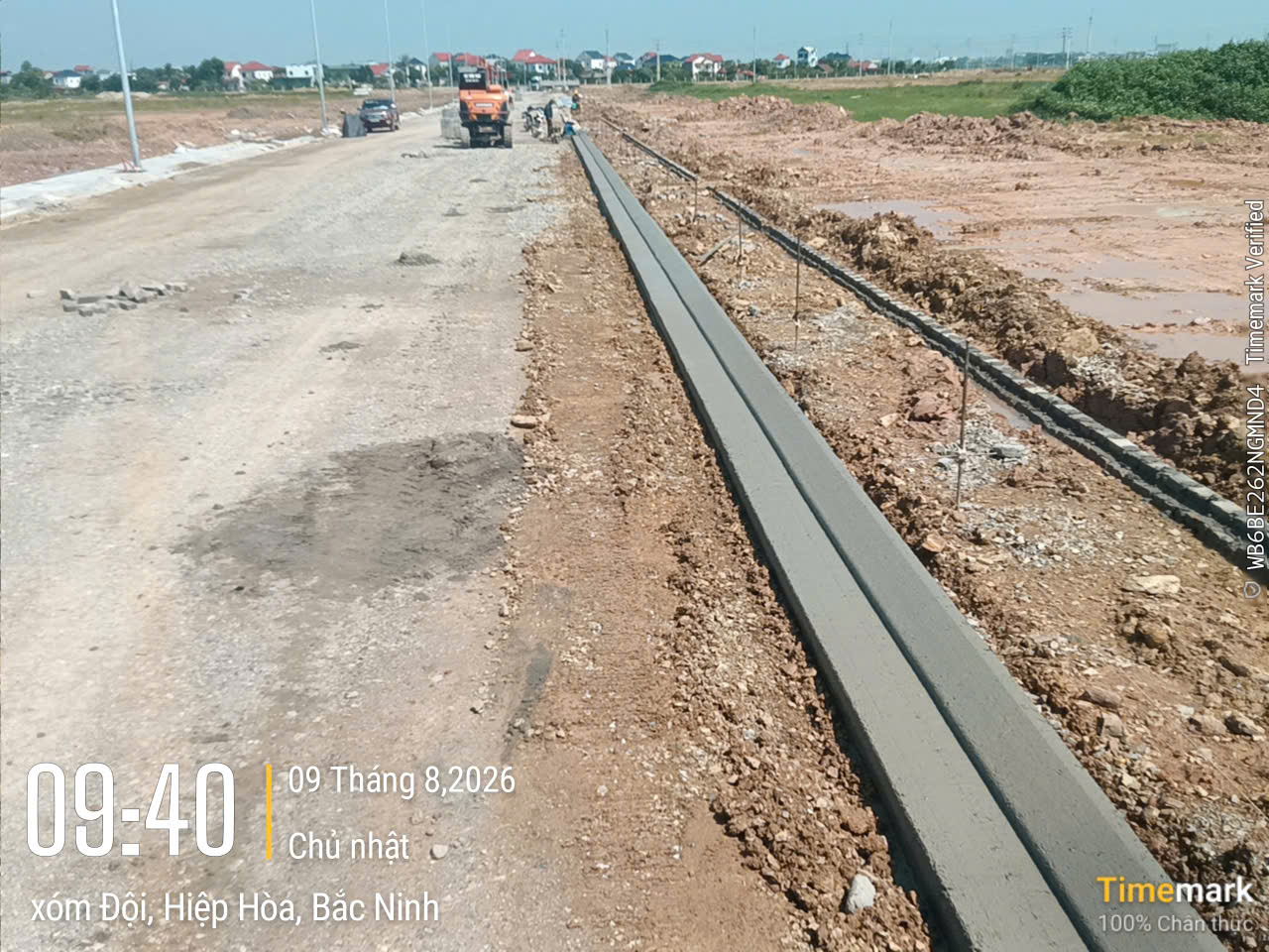Thi công bó vỉa dự án cụm công nghiệp Danh Thắng – Đoan Bái